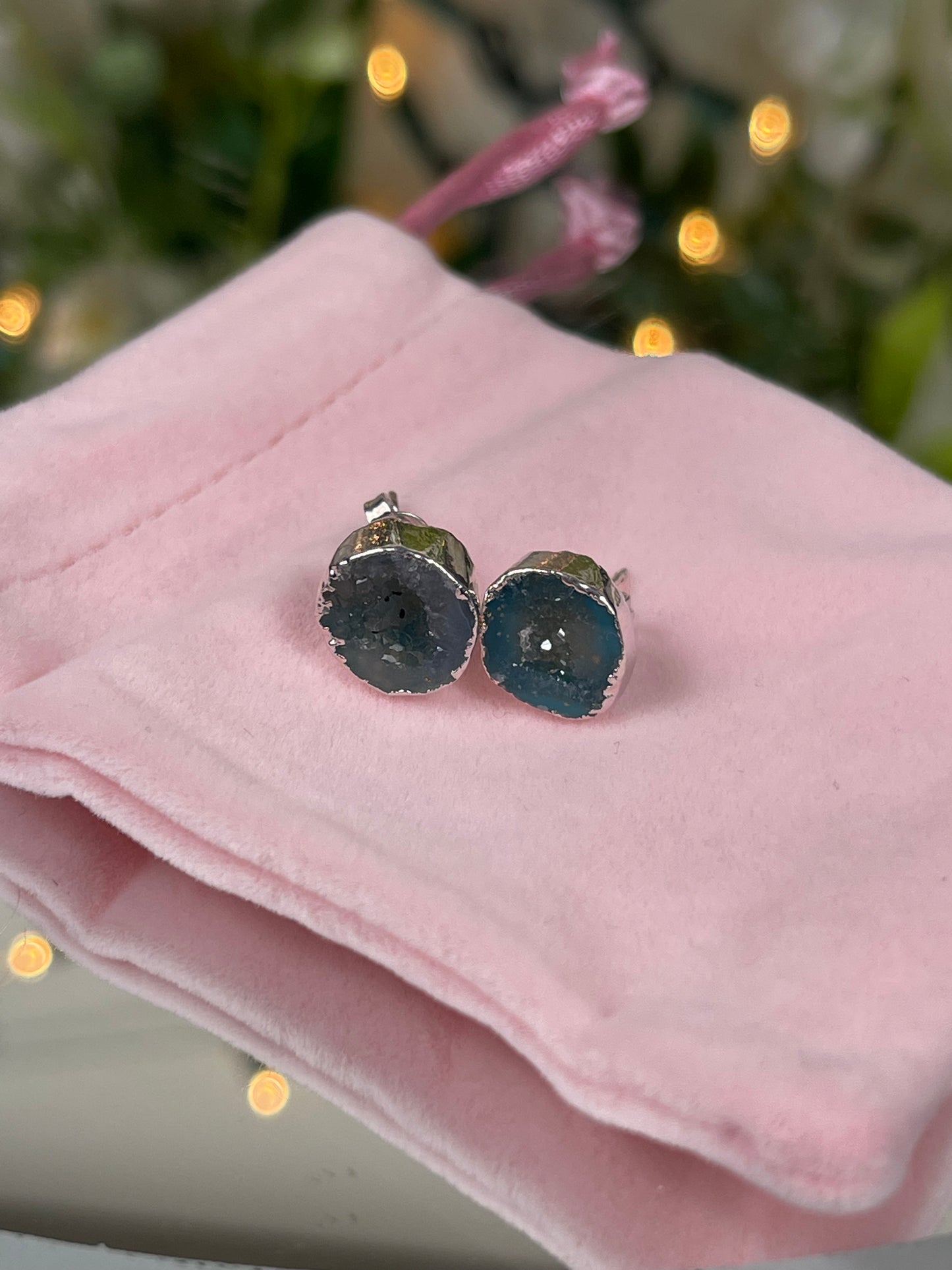 Druzy Agate Stud Earrings