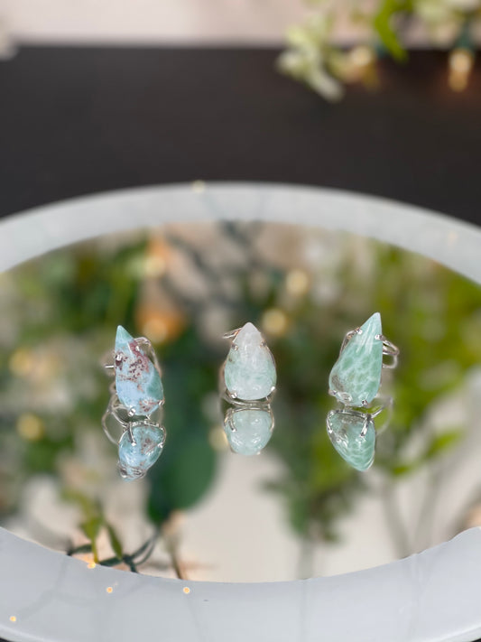 Larimar Adjustable Rings